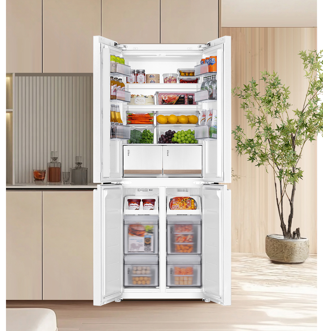 超薄零嵌海尔统帅428十字对开门四门木兰大容量无霜冰箱